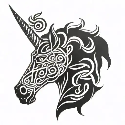 Celtic Unicorn Head