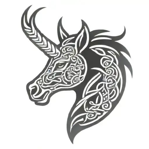 Celtic Unicorn Head