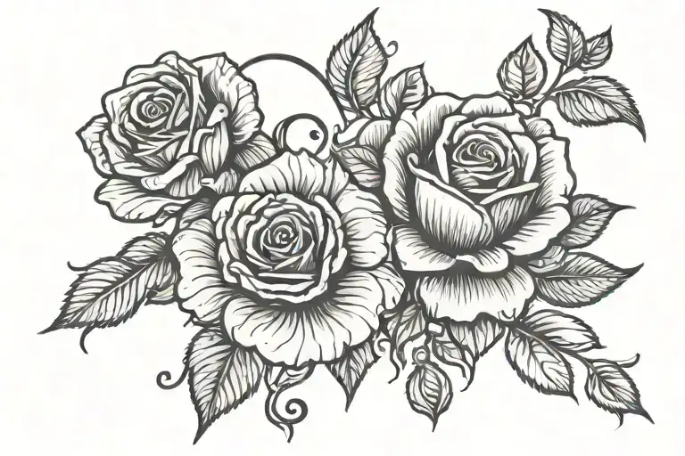 Rose And Heart With Krishna