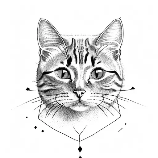 Cat Cranium With Plants