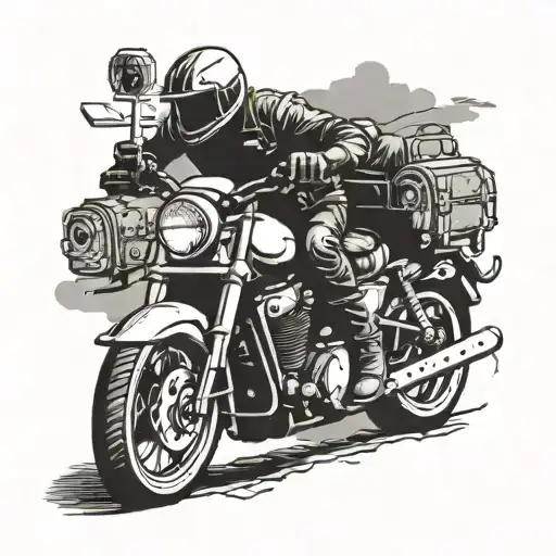 Traveler On A Motorcycle