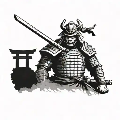 Samurai With Temple Ruins