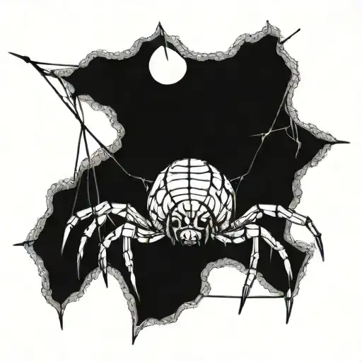 Spider On Web That Caught Something And Heading To Their Food