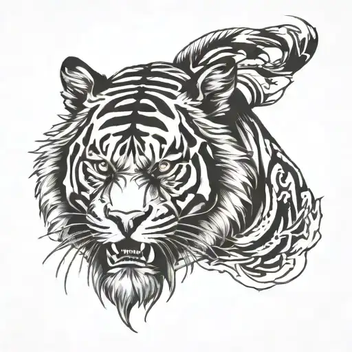 Combine A Bmw Logo With A Fierce Tiger Design