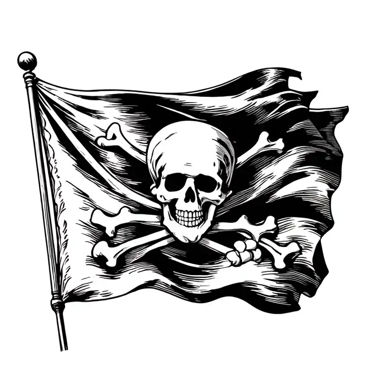 Pirate Flag Waving