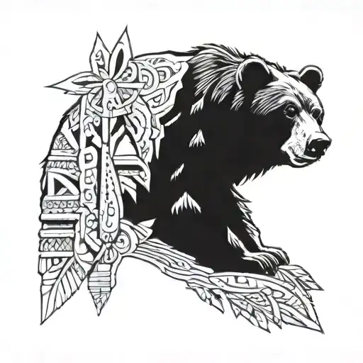 Bear And Native American