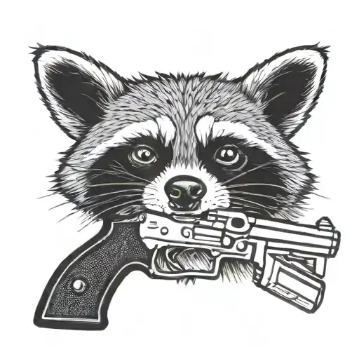 Raccoon With Gun