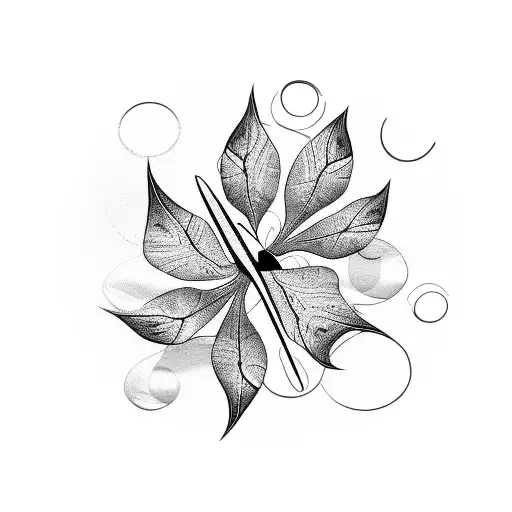 Circle Of Leaves And Butterflys