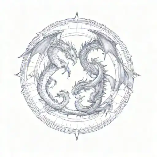 Two Dragons In A Circle