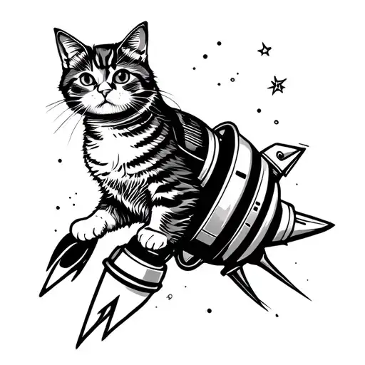 A Cat In A Rocket Launching