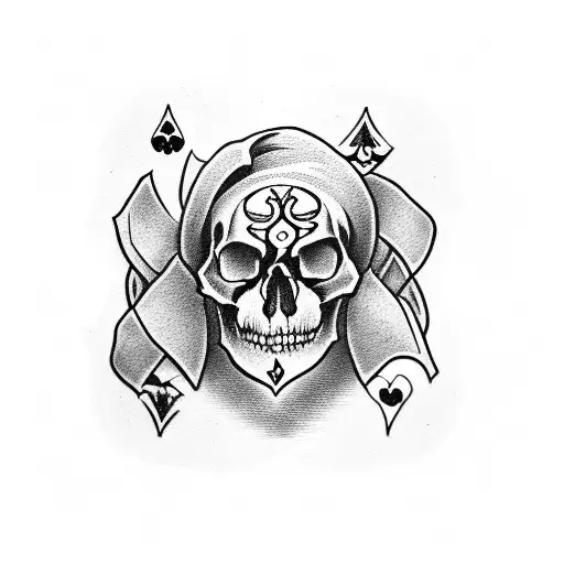 Ace Of Hearts Skull