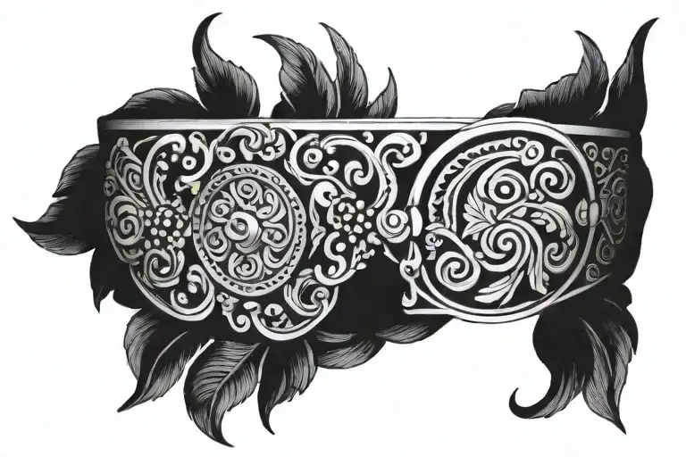 Black And White Greek Style Bracelet Tattoo Design