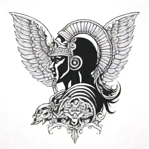 Warrior And Wings And Ram's Horns