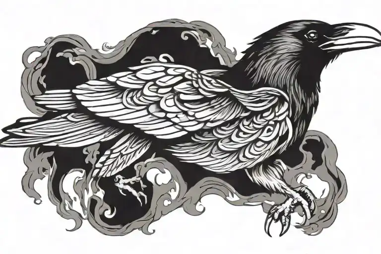 Smoke In The Form Of A Raven