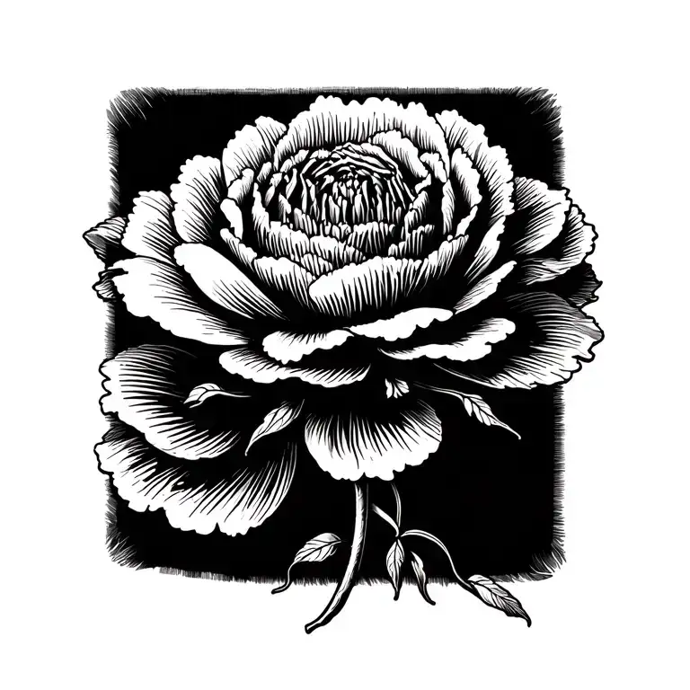 Black Band White Carnation