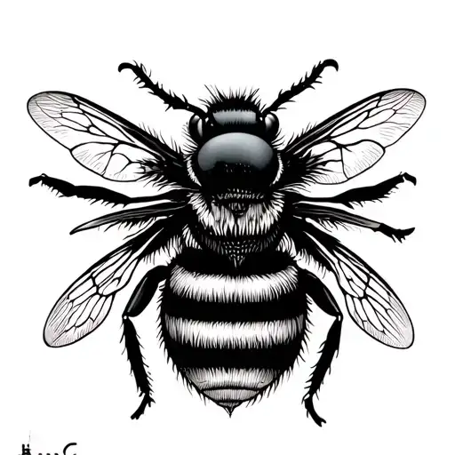 Brutal Style Black And White Bee