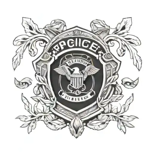 A Detailed Wood Carving Of A Police Badge Intertwined With Coffee Beans And Gaming Symbols