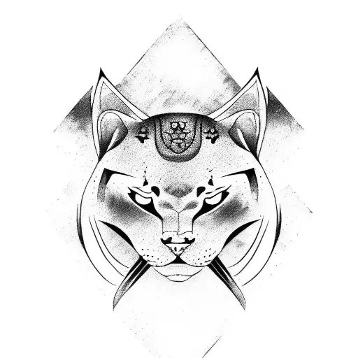 Japanese Script With Panther