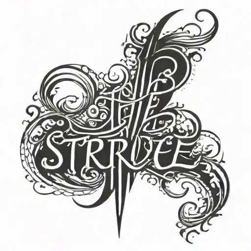 The Word Strive In Beluccia Swashes Font