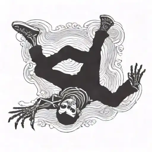 Falling Skeleton Medieval Wood Style Elliott Smith