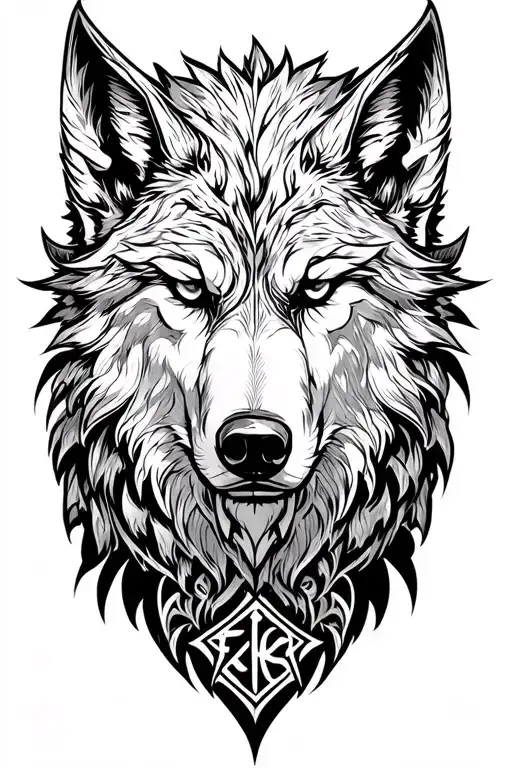 Fenrir Wolf Viking Runes