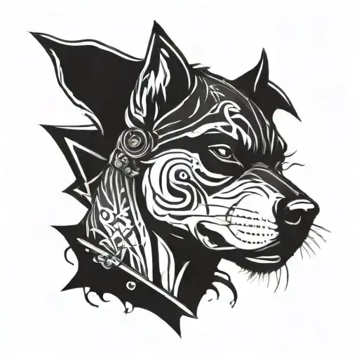 Roronoa Zoro As A Pitbull With Earrings And Swords