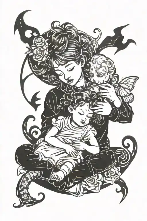 Daughter And Son Playing