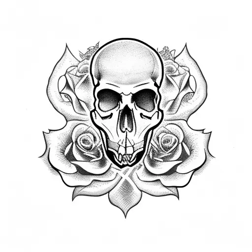 Rose And Pirate Skull