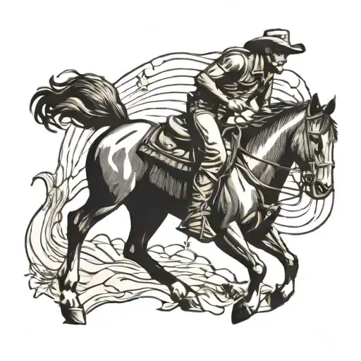 Wild West Cowboy Riding