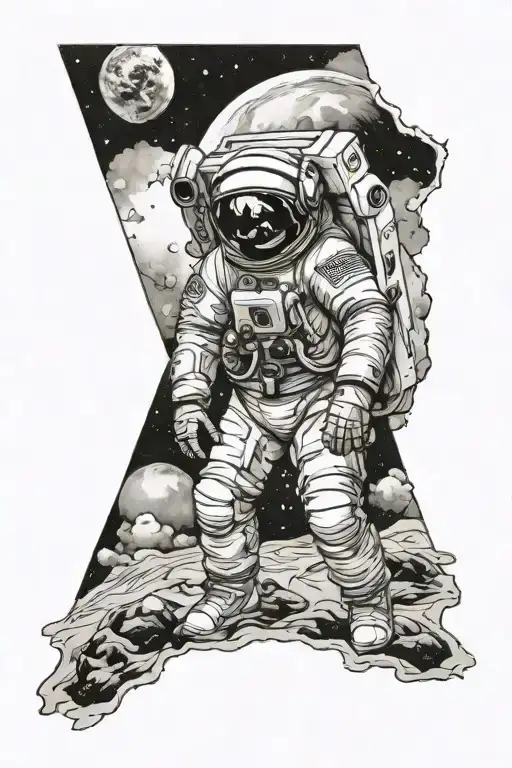 Astronaut And Earth