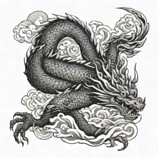 Suminagashi And Dragon