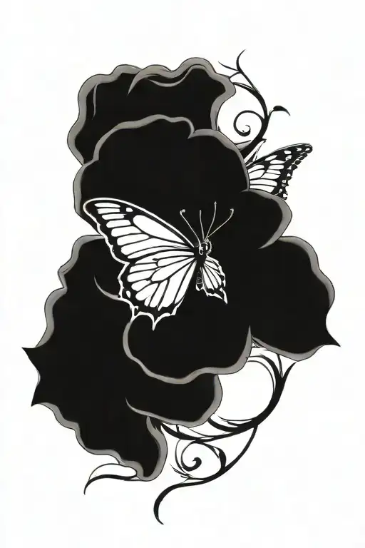 Dark Shadow Rose Butterfly