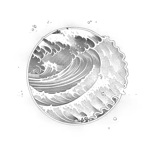 Ocean Wave Barrel Fine Line