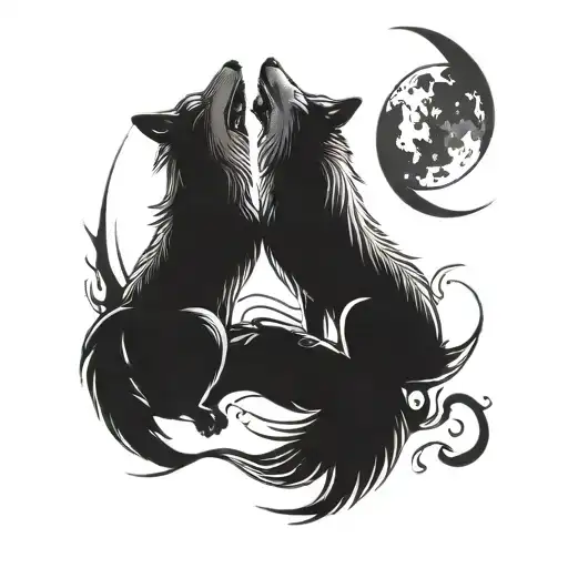 Twins Howling At The Moon