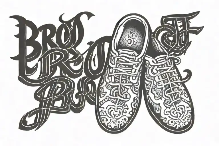 Outline Of A Foot With The Word Bro Integrated With The Design
