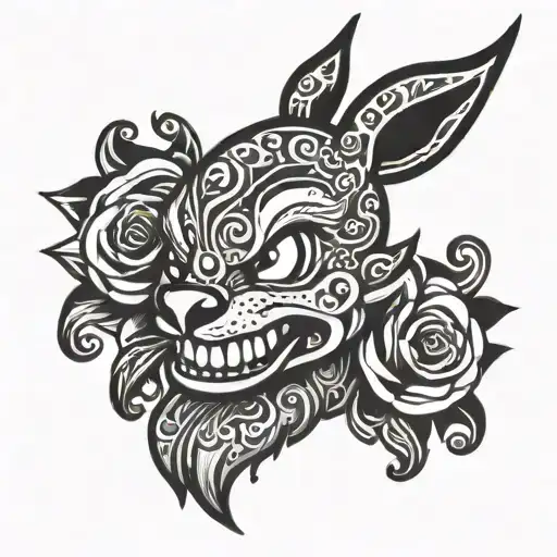 A Black And White Cartoon Character