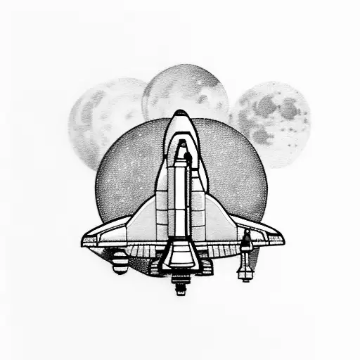 Space Shuttle With Mach Mentioned Along With A Moon