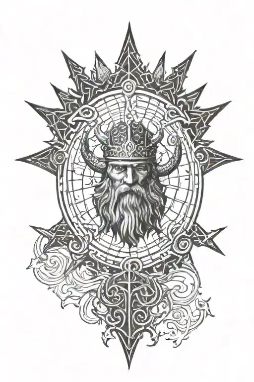 Odin Crown Vegvisir Symbol