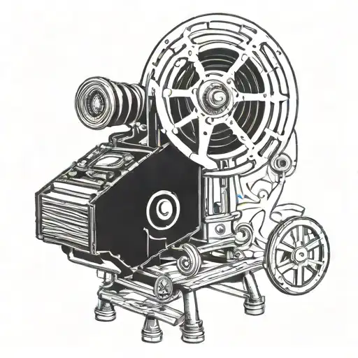 A Classic Movie Projector With A Nurse's Cross In The Background