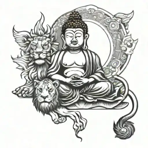 Buddha And Lion