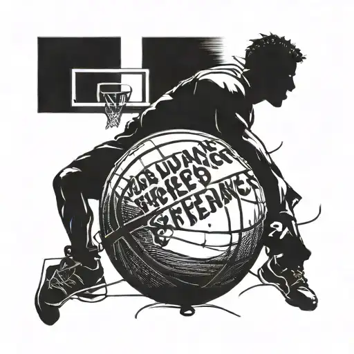 A Dynamic And Powerful Quote About Perseverance Intertwined With A Basketball Silhouette