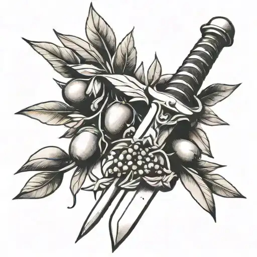 A Sword With An Olive Branch Wrapped Around It