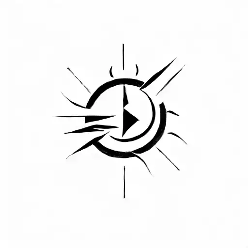 Sun With A Cave Arrow Pointer