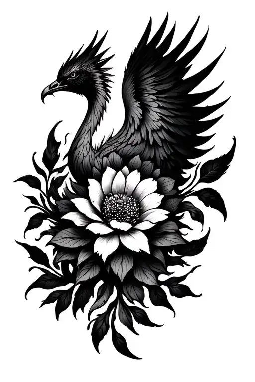 Phoenix Fire And Big Flower