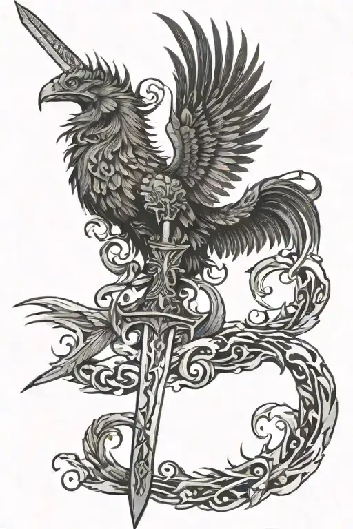 Sword With Phoenix As The Hilt
