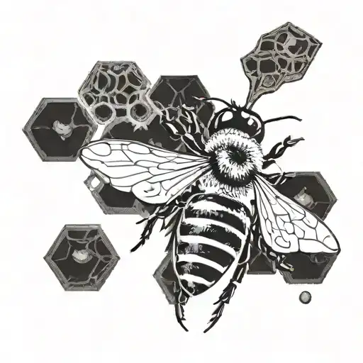 Bee And Honeycomb