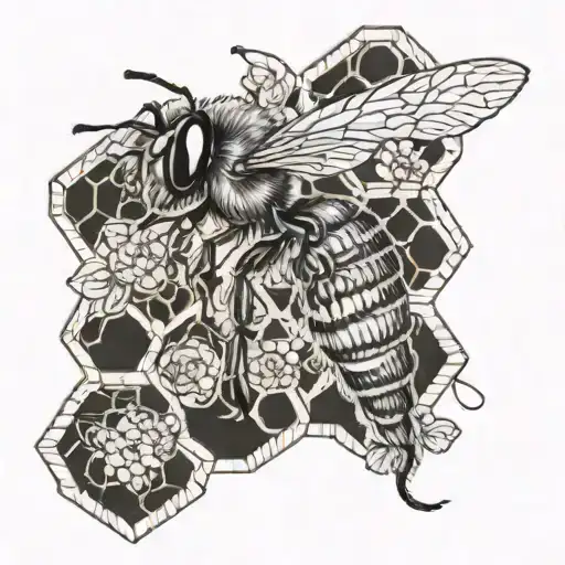 Bee And Honeycomb