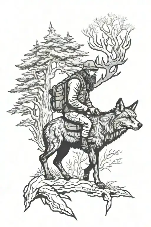 Hunter In Forest