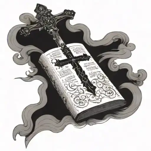 A Bible Verse With A Sword Looking Like The Holy Cross