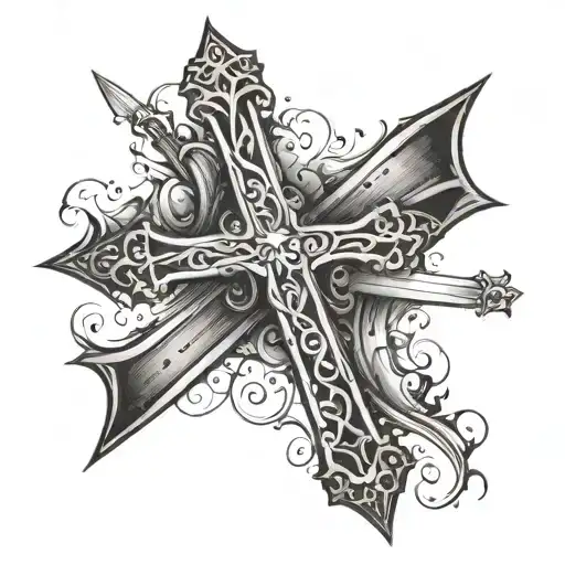 A Bible Verse Next To A Cross Looking Like A Sword